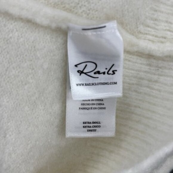 Rails Kana Sweater Off White Gold Stars Women’s XS Quiet Luxury Preppy - Picture 6 of 10